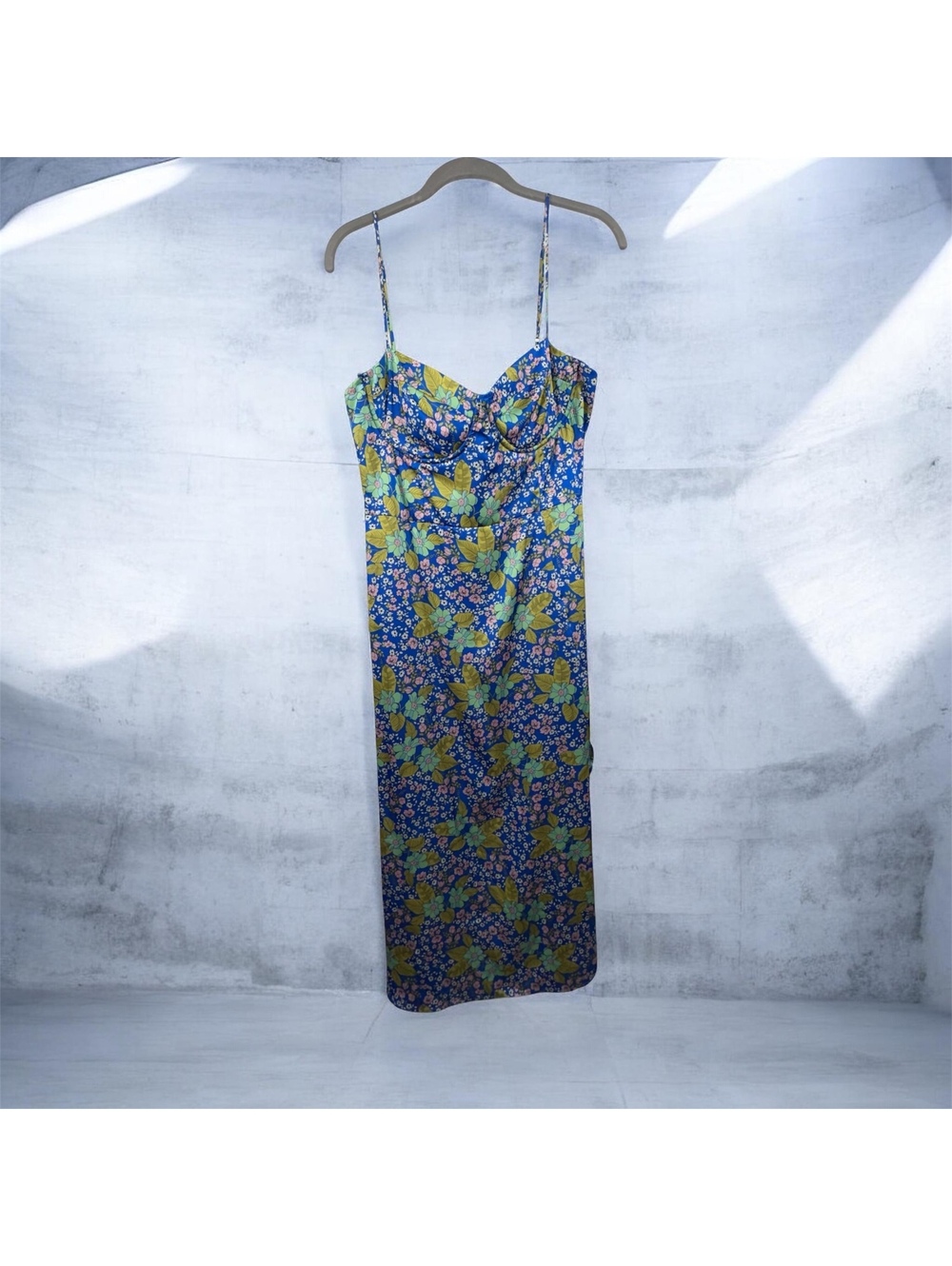 ASTR The Label Blue Floral Bustier Maxi Dress XL